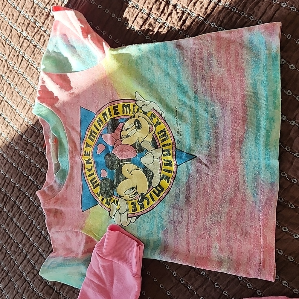 Vintage Disney Tee Shirt girls tie dye mickey minnie